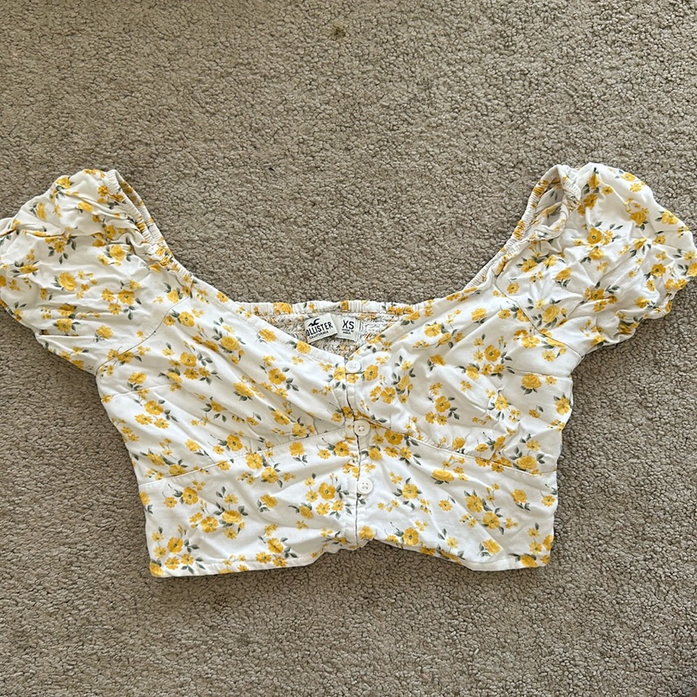 Hollister, yellow floral top